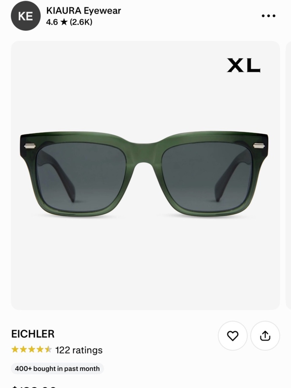 Kiaura Emerald Green Eichler Sunglasses